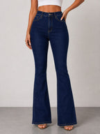 Women's Dark Denim Blue Flare Jeans FA-4473