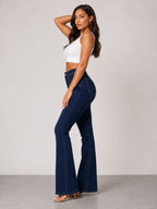 Women's Dark Denim Blue Flare Jeans FA-4473
