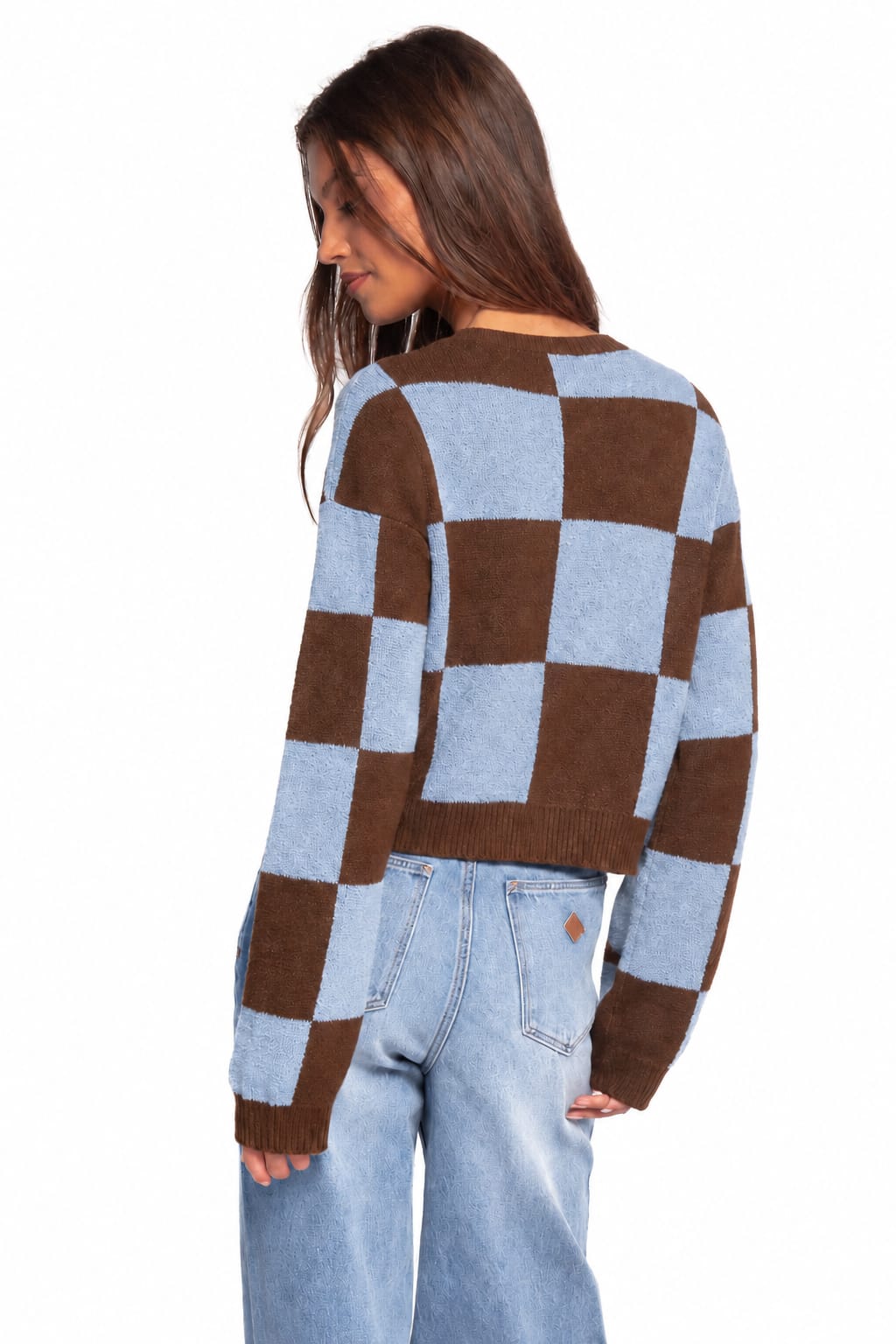 Check Block Knit Jersey