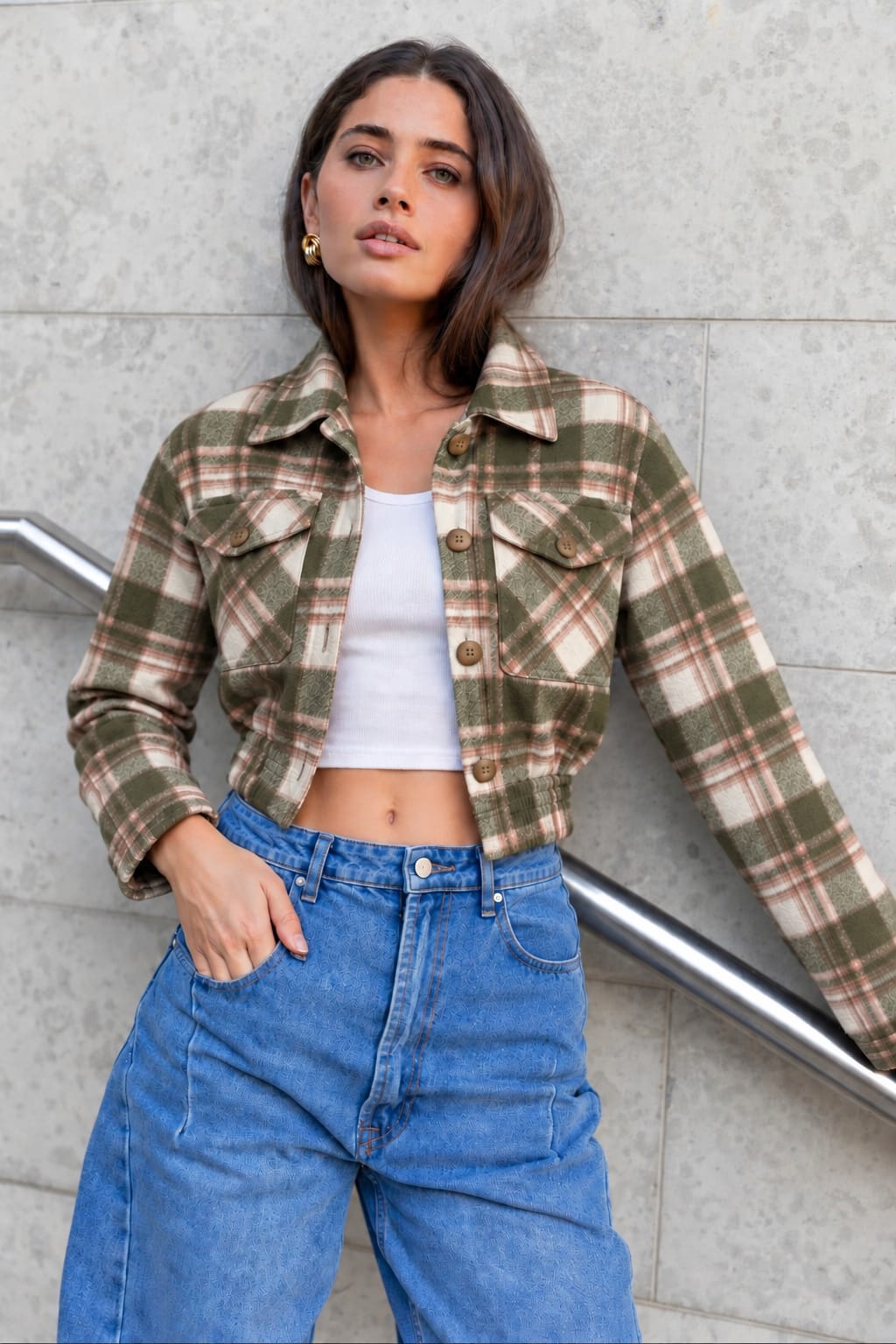 Cropped Plaid Shacket