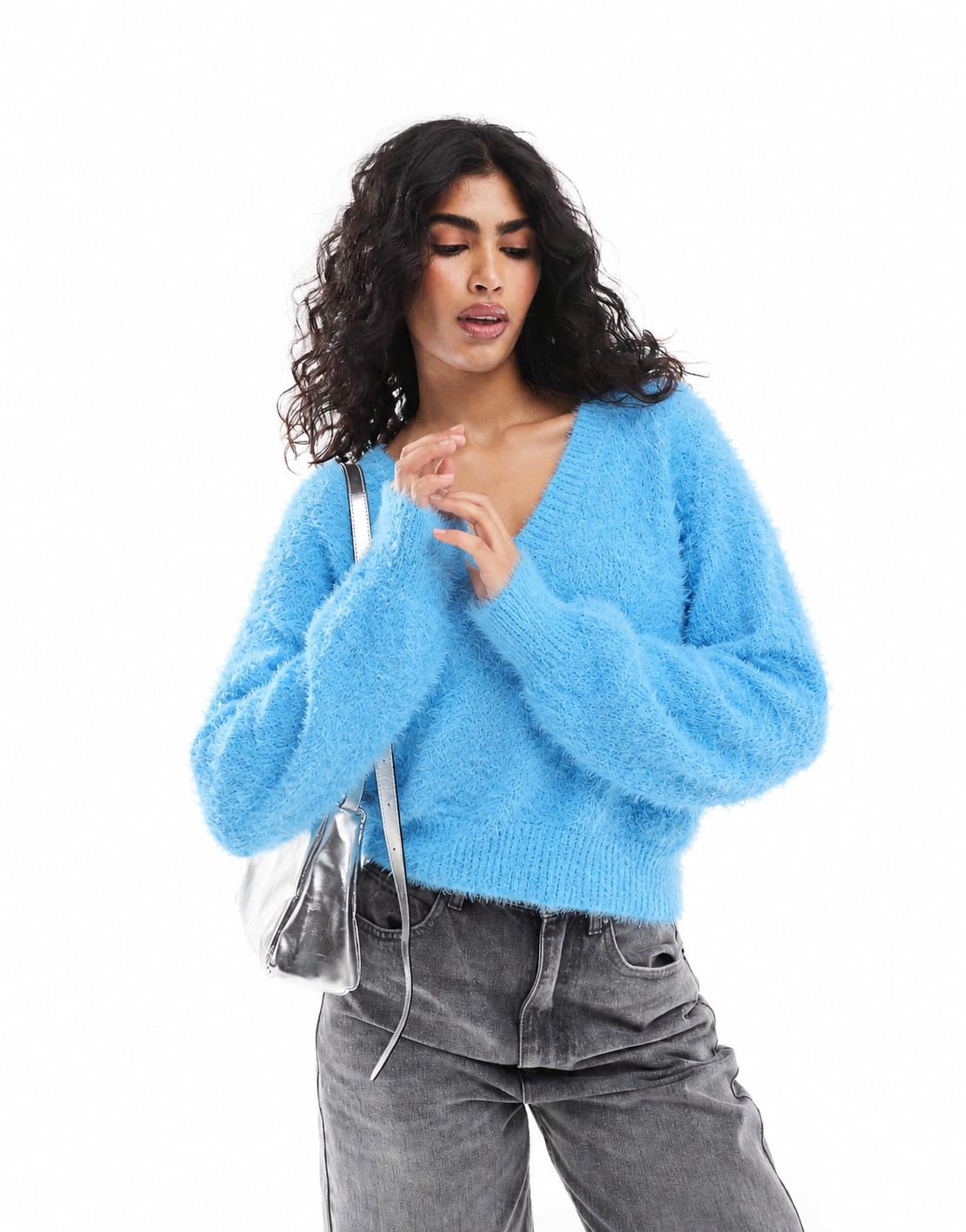 Soft-Touch V-Neck Knit Jersey