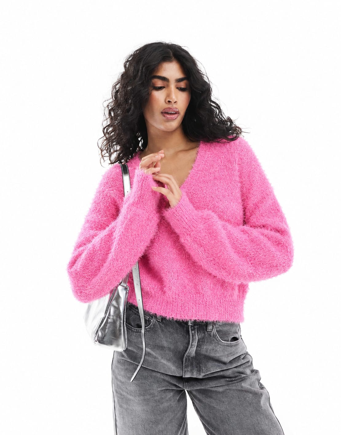 Soft-Touch V-Neck Knit Jersey
