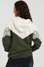 Lace Panel Pullover Hoodie