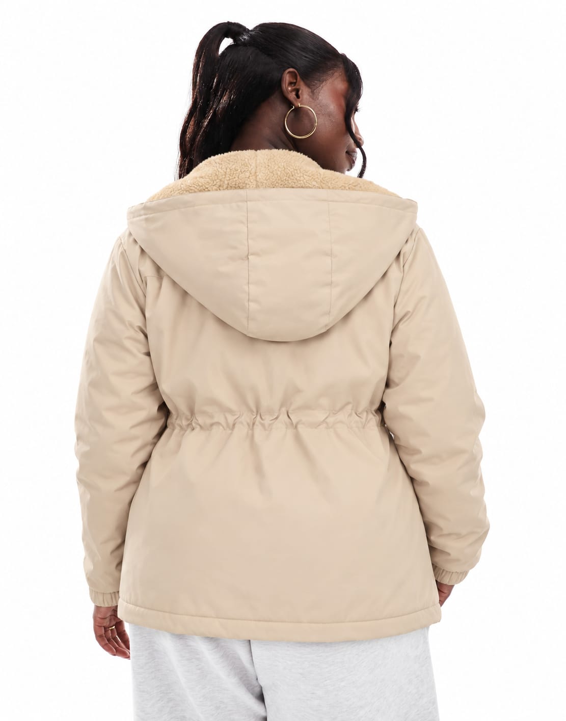 Water-Resistant Hooded Winter Jacket with Fleece Lining