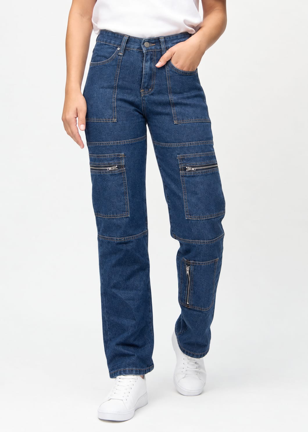 Utility Multi-Pocket Cargo Jeans XD117