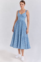 Ditsy Floral Tie-Back Midi Dress