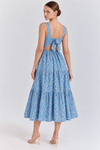Ditsy Floral Tie-Back Midi Dress