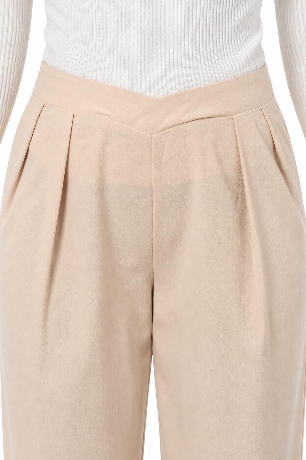 Tailored Pleat-Front Wide-Leg Trousers