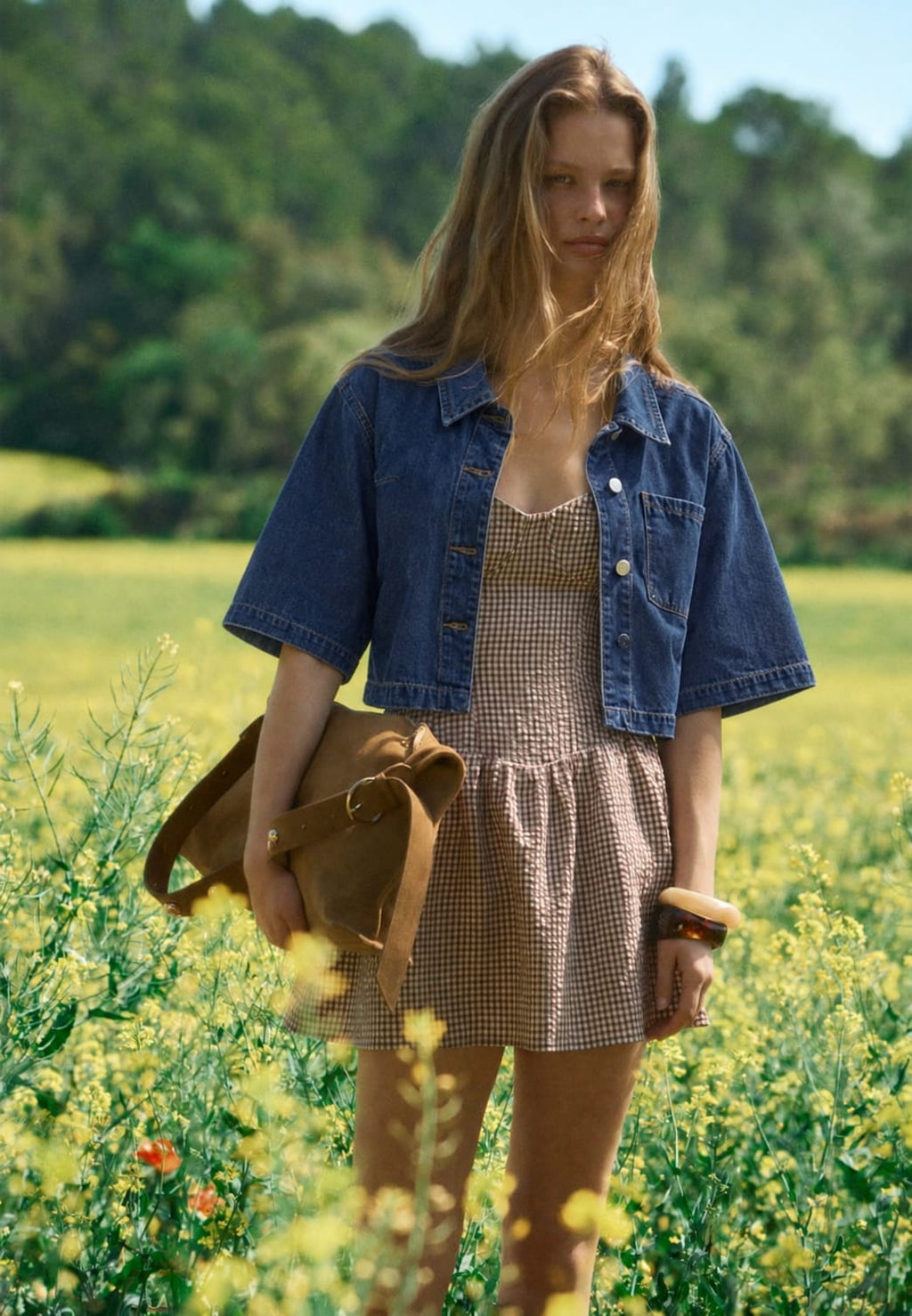 Women's Boxy Cropped Denim Jacket