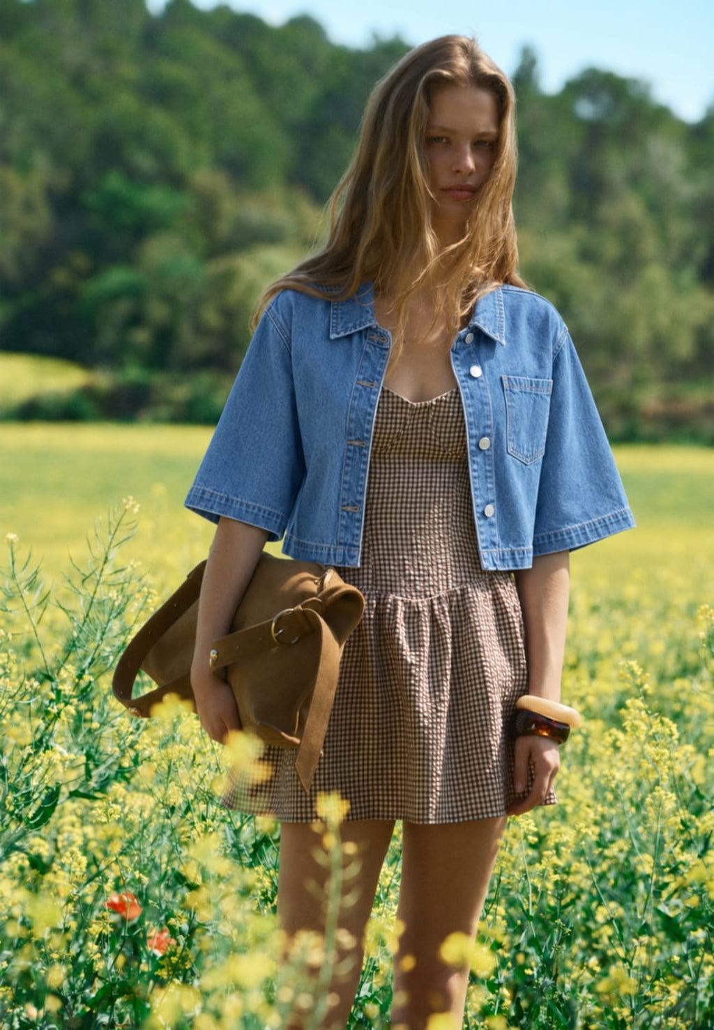 Women's Boxy Cropped Denim Jacket