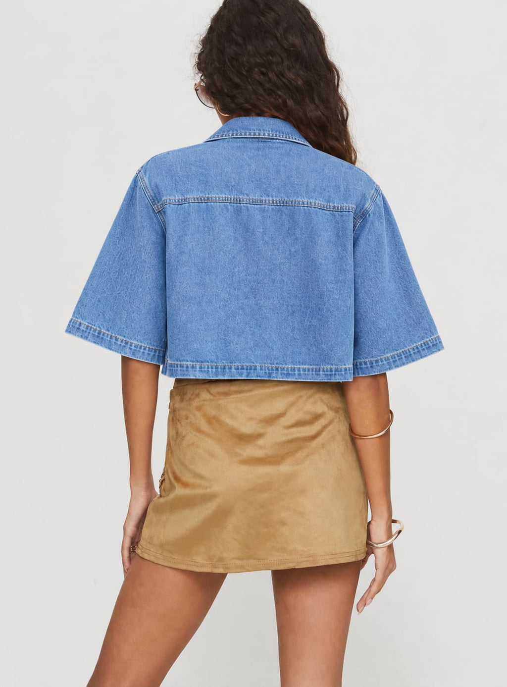 Women's Boxy Cropped Denim Jacket