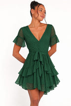 Cloudlight Swiss-Dot Belted Dress