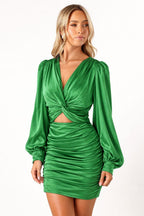 Twist & Bloom Ruched Mini Dress