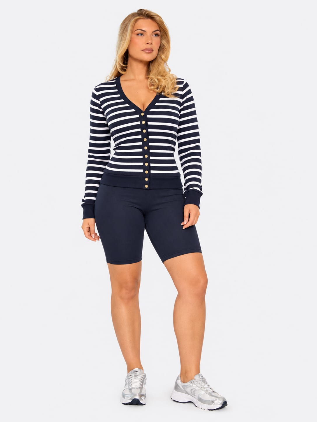 Coastal Stripe Two-Piece Shorts Set