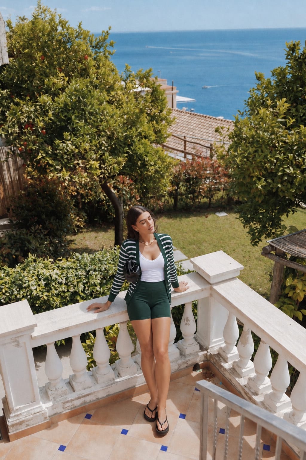 Coastal Stripe Two-Piece Shorts Set