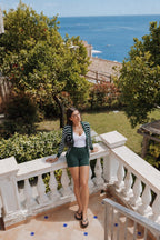 Coastal Stripe Two-Piece Shorts Set