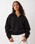Oversized Half-Zip High-Neck Pullover Jacket