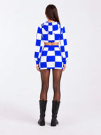 Casual Checkered Skirt Two Piece Set