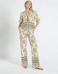 Botanical Border-Print Trouser Set