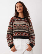 Cold-Day Pattern Knit Pullover