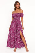 Floral Smocked Off-Shoulder Maxi Dress