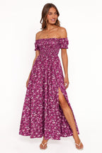 Floral Smocked Off-Shoulder Maxi Dress