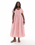Gingham Button-Front Maxi Dress