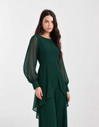 Elegant Chiffon Overlay Two Piece Set