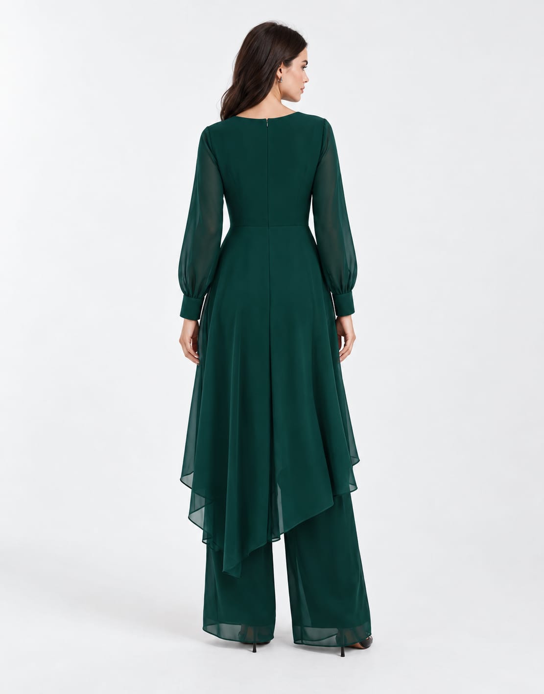Elegant Chiffon Overlay Two Piece Set