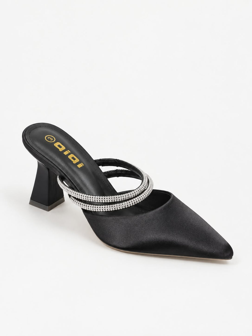 Crystal-Strap Pointed-Toe Mules  TX88-040
