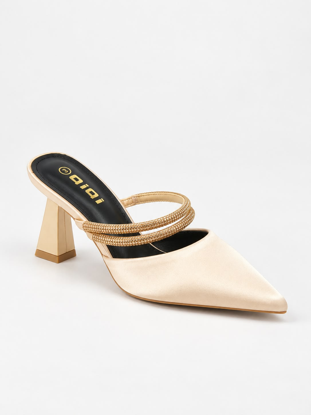 Crystal-Strap Pointed-Toe Mules  TX88-040