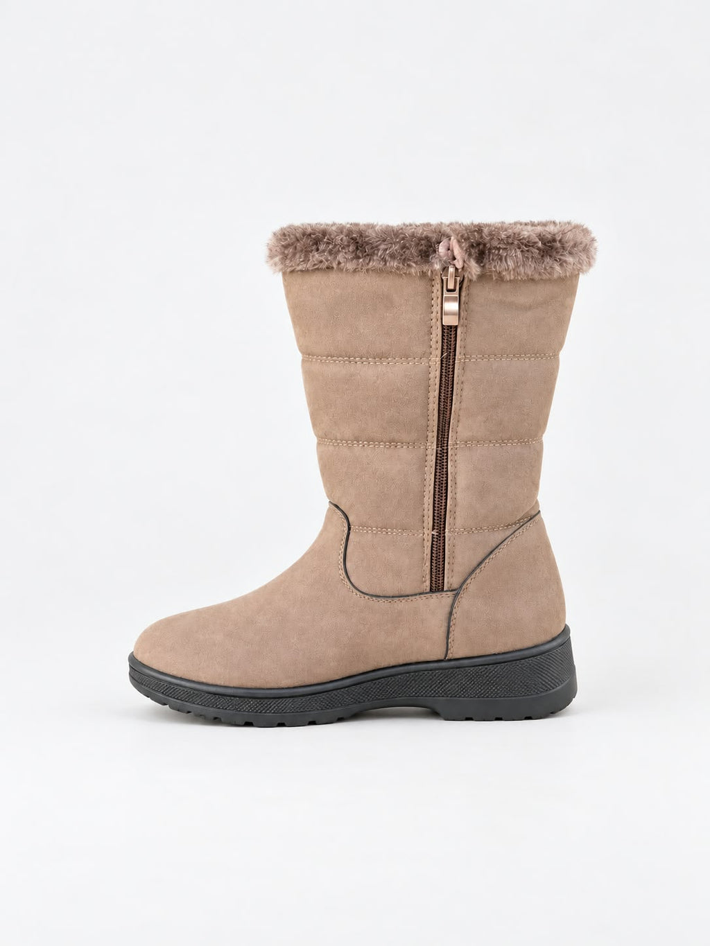 Faux-Fur-Lined Mid-Calf Winter Boots