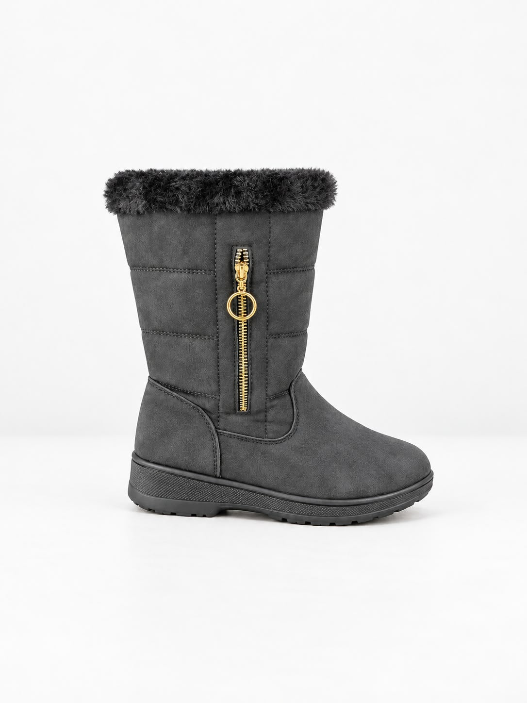 Faux-Fur-Lined Mid-Calf Winter Boots