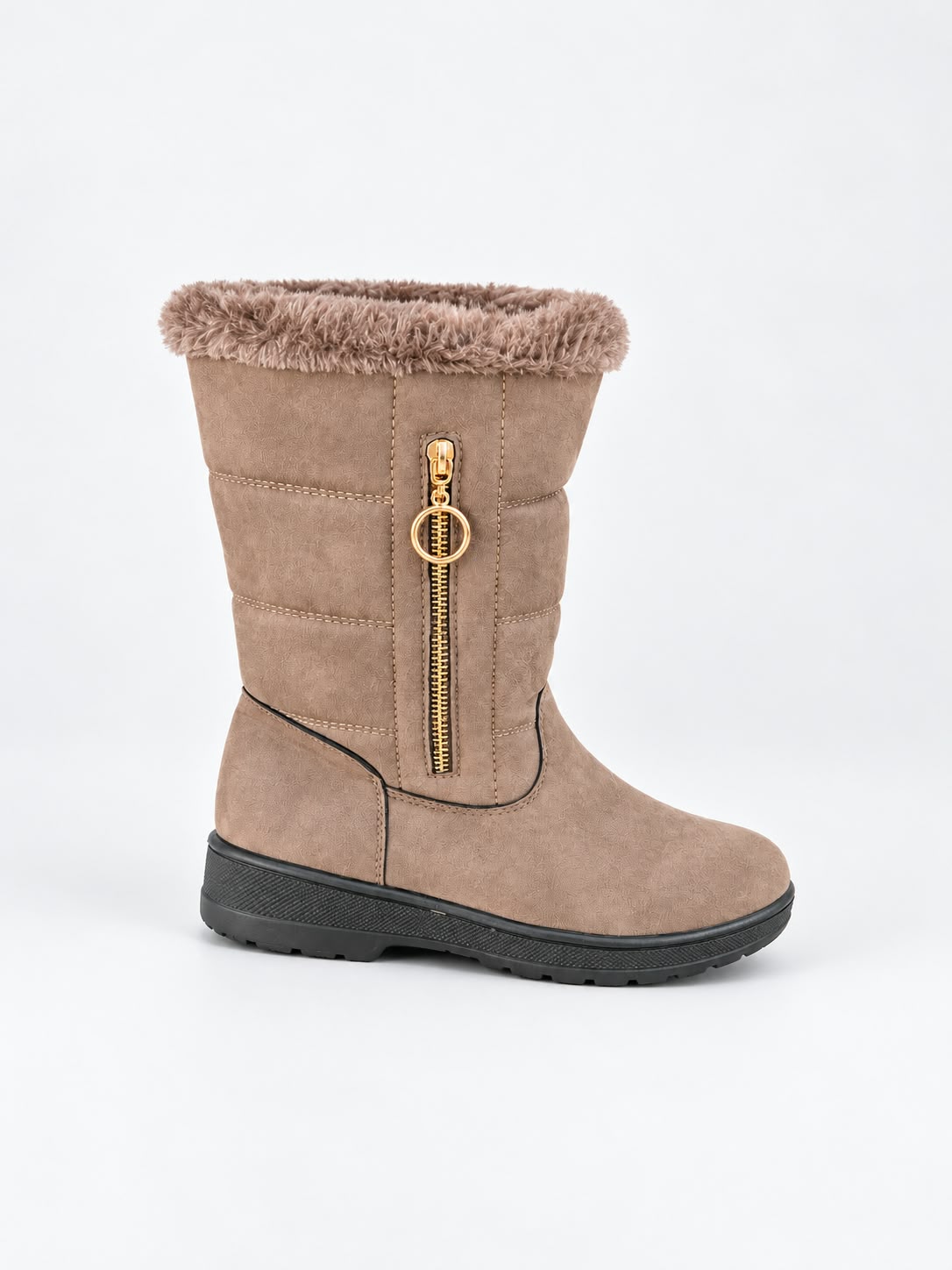 Faux-Fur-Lined Mid-Calf Winter Boots