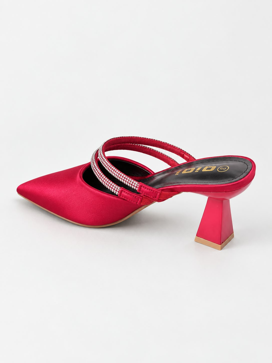 Crystal-Strap Pointed-Toe Mules  TX88-040