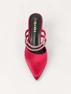 Crystal-Strap Pointed-Toe Mules  TX88-040