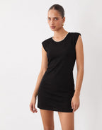 Contrast-Trim Collared Mini Dress