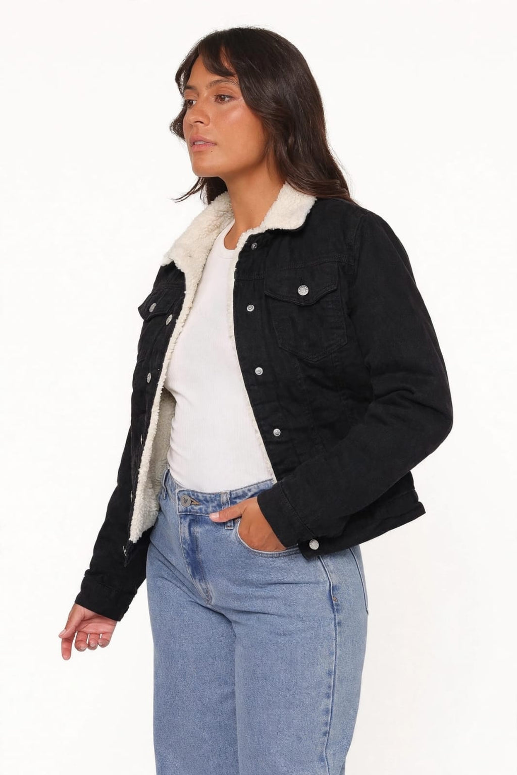 Warm Fleece-Lined Denim Jacket