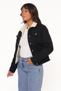 Warm Fleece-Lined Denim Jacket