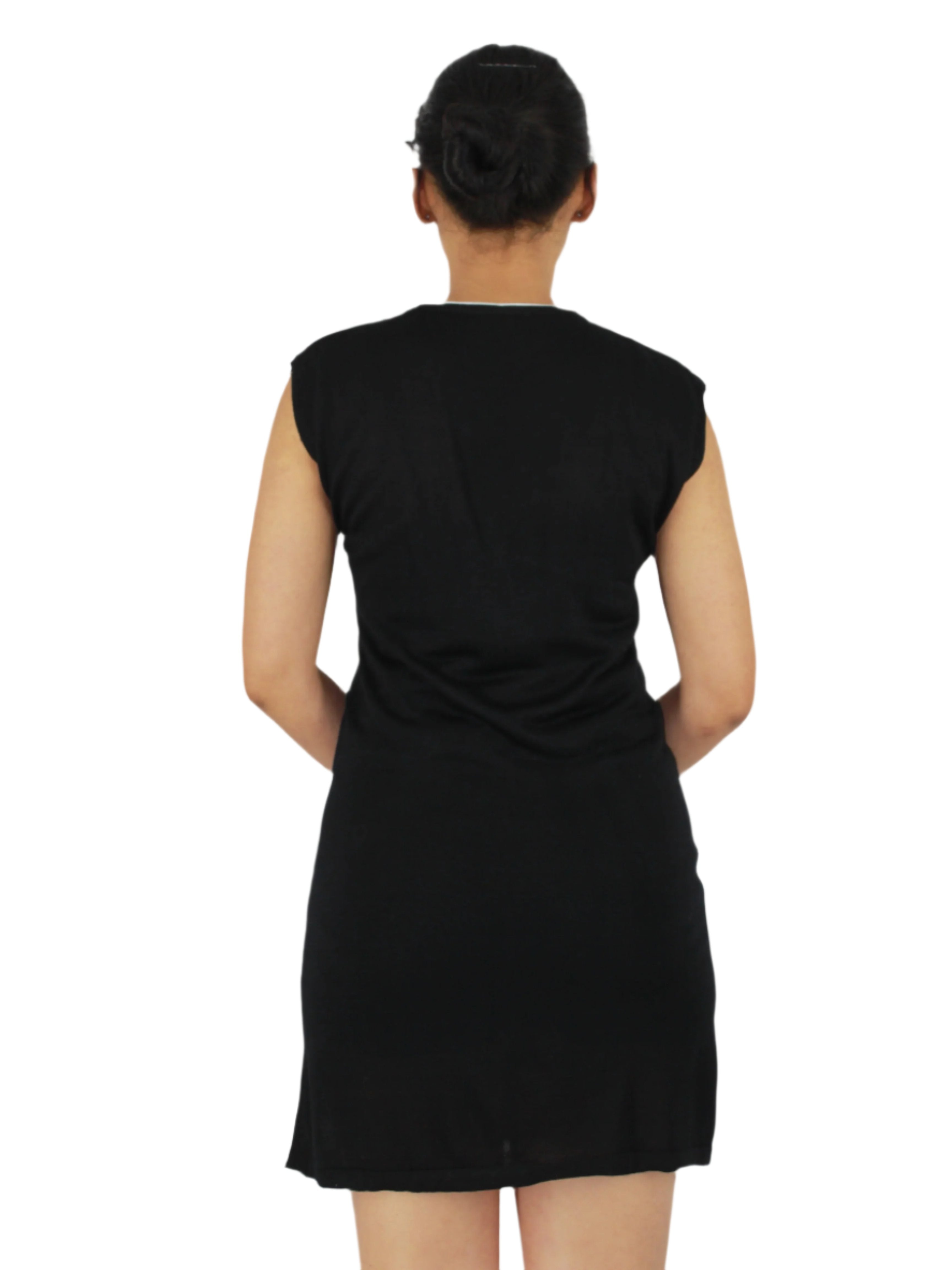 White Trimming Collar Sleeveless Mini Dress XD21