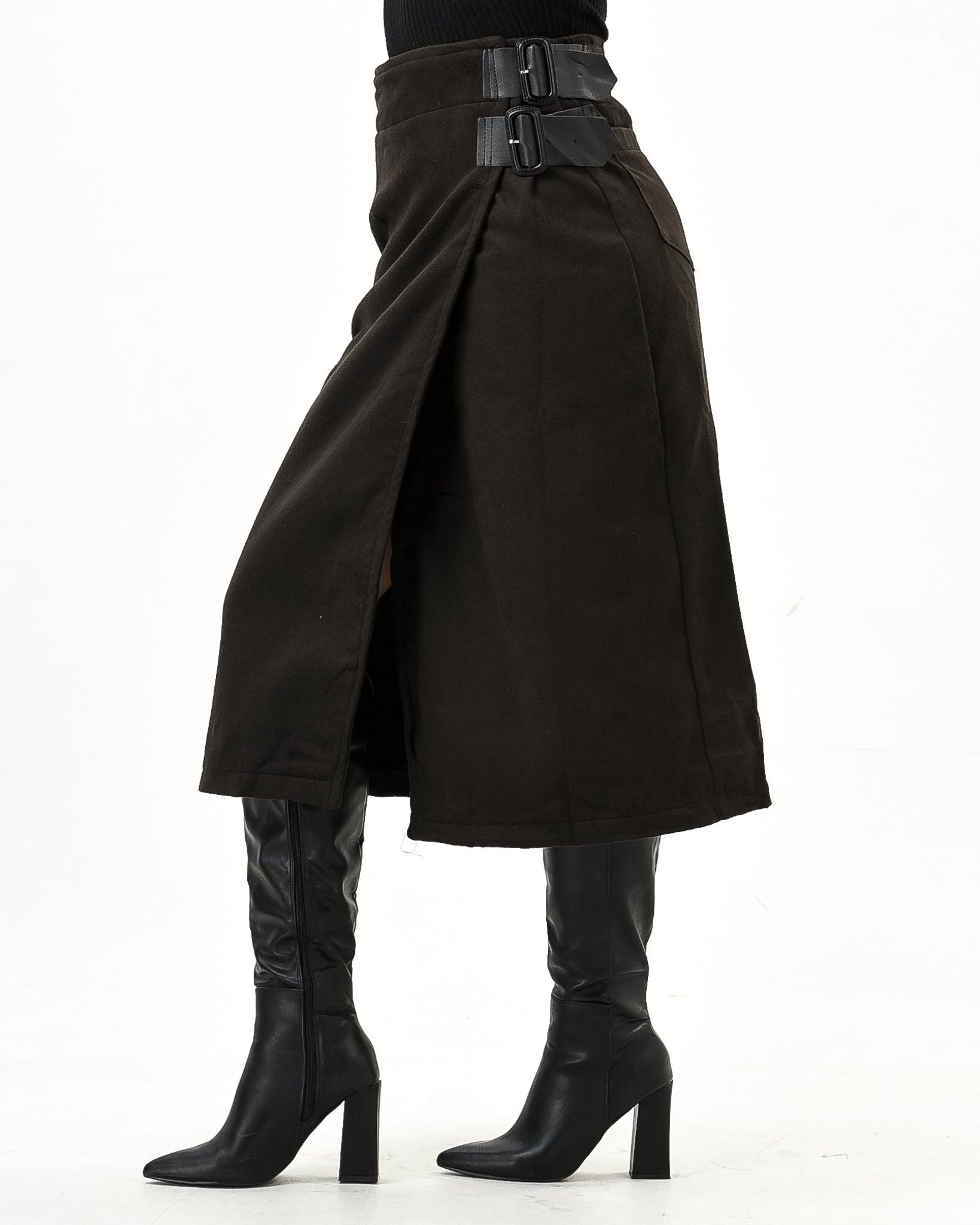 Winter Wrap Skirt With Buckle - XD21