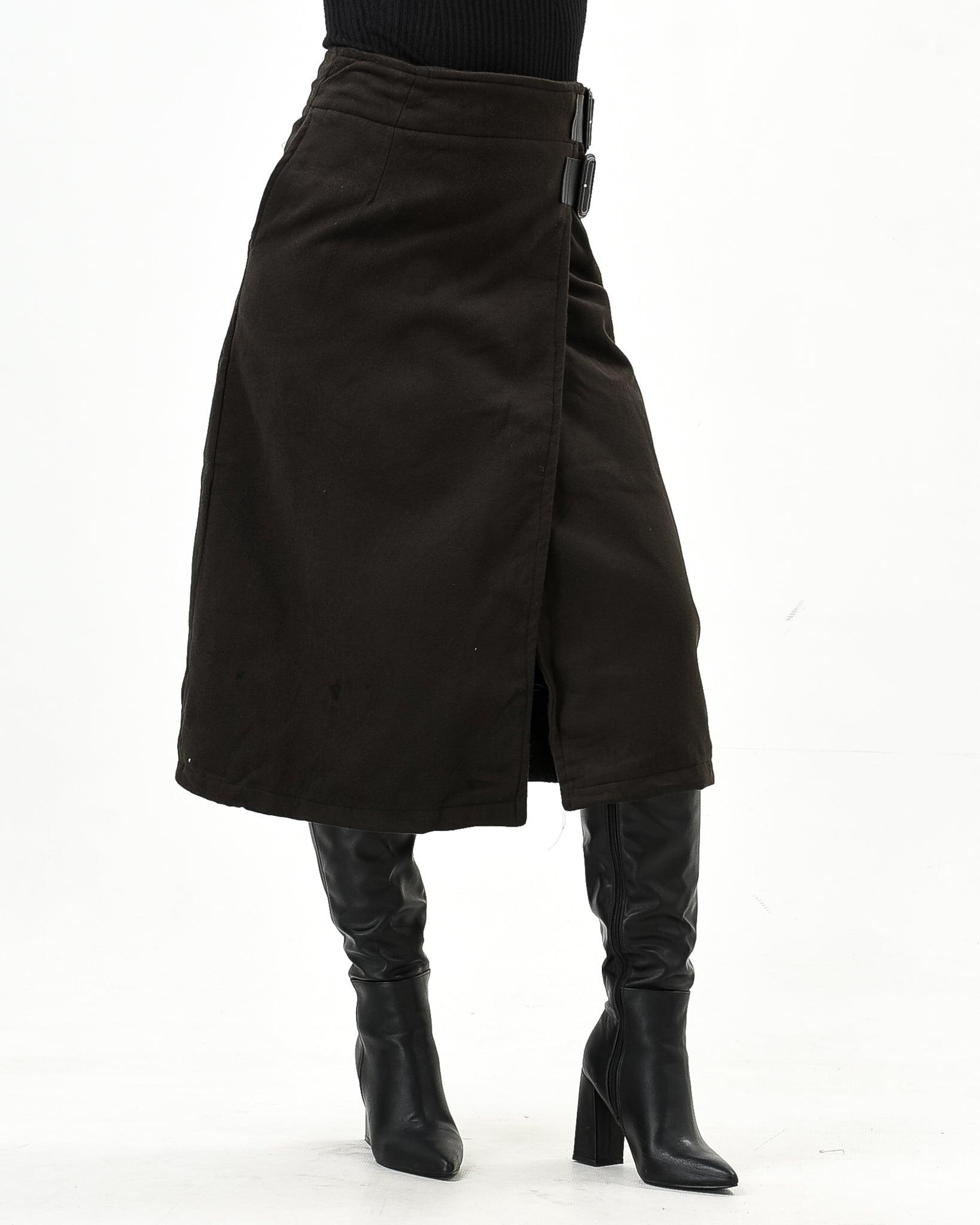 Winter Wrap Skirt With Buckle - XD21