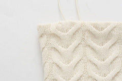 Wool Knitted Spaghetti Strap Crop Top XD21