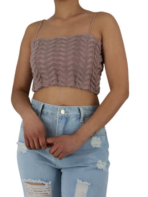 Wool Knitted Spaghetti Strap Crop Top XD21