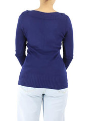 Wooly V Neck Long Sleeve Jersey Sweater XD21