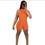 Y2K Shorts and Backless Drawstring Top XD21