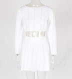 Y2K Two Piece Short Skirt Long Sleeve Top - XD21