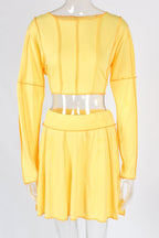 Y2K Two Piece Short Skirt Long Sleeve Top - XD21