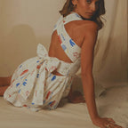 Y2K WrapBack Tie Up Floral Print Mini Dress XD21