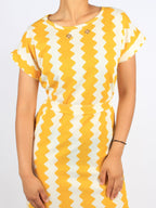 Zig Zag neon maxi dress with belt XD21